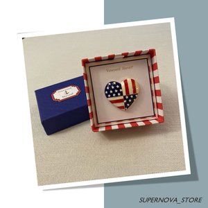 Vineyard Haven Red White Blue Heart Pin Brooch